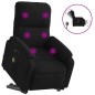vidaXL Sillón masaje eléctrico reclinable elevable tela negro vidaXL Sillón masaje eléctrico reclinable elevable tela negro