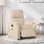 vidaXL Sillón reclinable masaje eléctrico tela microfibra color crema vidaXL Sillón reclinable masaje eléctrico tela microfibra color crema
