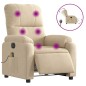 vidaXL Sillón reclinable masaje eléctrico tela microfibra color crema vidaXL Sillón reclinable masaje eléctrico tela microfibra color crema