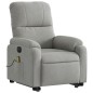 vidaXL Sillón masaje eléctrico reclinable elevable tela gris claro vidaXL Sillón masaje eléctrico reclinable elevable tela gris claro