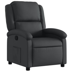 vidaXL Sillón reclinable de cuero auténtico negro