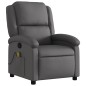 vidaXL Sillón reclinable de masaje cuero auténtico gris vidaXL Sillón reclinable de masaje cuero auténtico gris