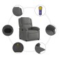 vidaXL Sillón reclinable de masaje cuero auténtico gris vidaXL Sillón reclinable de masaje cuero auténtico gris