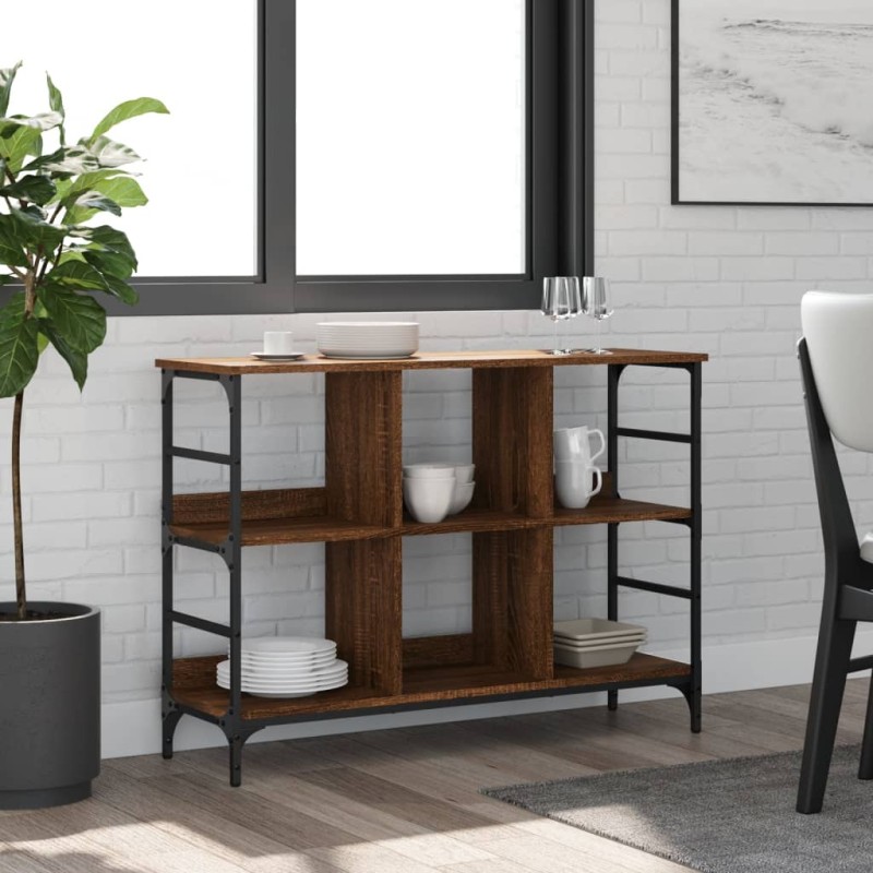 vidaXL Aparador de madera de ingeniería marrón roble 102x32x73,5 cm vidaXL Aparador de madera de ingeniería marrón roble 102x32x73,5 cm