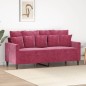 vidaXL Sofá de 2 plazas de terciopelo rojo tinto 140 cm vidaXL Sofá de 2 plazas de terciopelo rojo tinto 140 cm