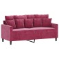 vidaXL Sofá de 2 plazas de terciopelo rojo tinto 140 cm vidaXL Sofá de 2 plazas de terciopelo rojo tinto 140 cm