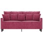 vidaXL Sofá de 2 plazas de terciopelo rojo tinto 140 cm vidaXL Sofá de 2 plazas de terciopelo rojo tinto 140 cm