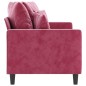 vidaXL Sofá de 2 plazas de terciopelo rojo tinto 140 cm vidaXL Sofá de 2 plazas de terciopelo rojo tinto 140 cm