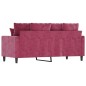 vidaXL Sofá de 2 plazas de terciopelo rojo tinto 140 cm vidaXL Sofá de 2 plazas de terciopelo rojo tinto 140 cm