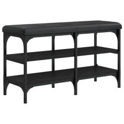 vidaXL Banco zapatero madera de ingeniería negro 82x32x47 cm