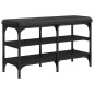 vidaXL Banco zapatero madera de ingeniería negro 82x32x47 cm vidaXL Banco zapatero madera de ingeniería negro 82x32x47 cm