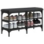 vidaXL Banco zapatero madera de ingeniería negro 82x32x47 cm vidaXL Banco zapatero madera de ingeniería negro 82x32x47 cm