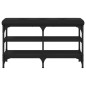 vidaXL Banco zapatero madera de ingeniería negro 82x32x47 cm vidaXL Banco zapatero madera de ingeniería negro 82x32x47 cm