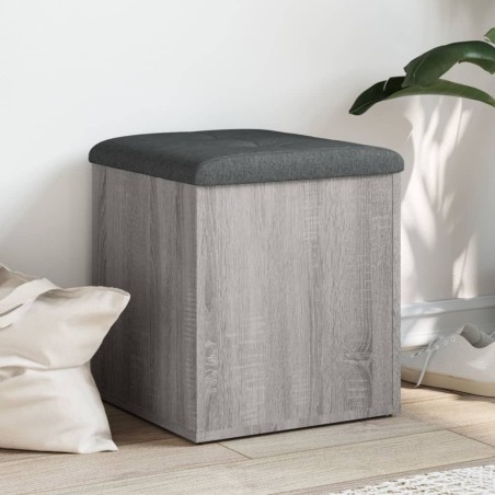 vidaXL Banco con almacenaje madera ingeniería gris Sonoma 42x42x45 cm
