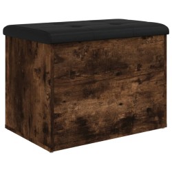 vidaXL Banco con almacenaje madera ingeniería roble ahumado 62x42x45cm