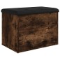 vidaXL Banco con almacenaje madera ingeniería roble ahumado 62x42x45cm vidaXL Banco con almacenaje madera ingeniería roble ahumado 62x42x45cm