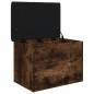 vidaXL Banco con almacenaje madera ingeniería roble ahumado 62x42x45cm vidaXL Banco con almacenaje madera ingeniería roble ahumado 62x42x45cm