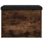 vidaXL Banco con almacenaje madera ingeniería roble ahumado 62x42x45cm vidaXL Banco con almacenaje madera ingeniería roble ahumado 62x42x45cm