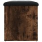 vidaXL Banco con almacenaje madera ingeniería roble ahumado 62x42x45cm vidaXL Banco con almacenaje madera ingeniería roble ahumado 62x42x45cm