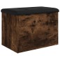 vidaXL Banco con almacenaje madera ingeniería roble ahumado 62x42x45cm vidaXL Banco con almacenaje madera ingeniería roble ahumado 62x42x45cm