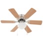 vidaXL Ventilador de techo adornado con lámpara 82 cm marrón claro vidaXL Ventilador de techo adornado con lámpara 82 cm marrón claro