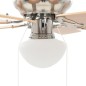 vidaXL Ventilador de techo adornado con lámpara 82 cm marrón claro vidaXL Ventilador de techo adornado con lámpara 82 cm marrón claro