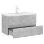 vidaXL Mueble con lavabo madera de ingeniería gris hormigón vidaXL Mueble con lavabo madera de ingeniería gris hormigón