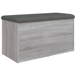 vidaXL Banco con almacenaje madera ingeniería gris Sonoma 82x42x45 cm