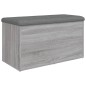 vidaXL Banco con almacenaje madera ingeniería gris Sonoma 82x42x45 cm vidaXL Banco con almacenaje madera ingeniería gris Sonoma 82x42x45 cm