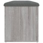 vidaXL Banco con almacenaje madera ingeniería gris Sonoma 102x42x45 cm