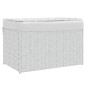 vidaXL Cesto ropa sucia con tapa ratán sintético blanco 55,5x35x34 cm vidaXL Cesto ropa sucia con tapa ratán sintético blanco 55,5x35x34 cm