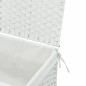 vidaXL Cesto ropa sucia con tapa ratán sintético blanco 55,5x35x34 cm vidaXL Cesto ropa sucia con tapa ratán sintético blanco 55,5x35x34 cm