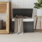 vidaXL Cesto de ropa sucia con tapa ratán sintético gris 55,5x35x34 cm vidaXL Cesto de ropa sucia con tapa ratán sintético gris 55,5x35x34 cm