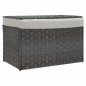 vidaXL Cesto de ropa sucia con tapa ratán sintético gris 55,5x35x34 cm vidaXL Cesto de ropa sucia con tapa ratán sintético gris 55,5x35x34 cm