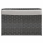 vidaXL Cesto de ropa sucia con tapa ratán sintético gris 55,5x35x34 cm vidaXL Cesto de ropa sucia con tapa ratán sintético gris 55,5x35x34 cm