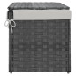 vidaXL Cesto de ropa sucia con tapa ratán sintético gris 55,5x35x34 cm vidaXL Cesto de ropa sucia con tapa ratán sintético gris 55,5x35x34 cm