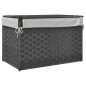 vidaXL Cesto de ropa sucia con tapa ratán sintético gris 55,5x35x34 cm vidaXL Cesto de ropa sucia con tapa ratán sintético gris 55,5x35x34 cm