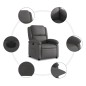 vidaXL Sillón reclinable eléctrico de cuero auténtico gris vidaXL Sillón reclinable eléctrico de cuero auténtico gris