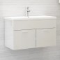 vidaXL Armario para lavabo contrachapada blanco brillo 80x38,5x46 cm vidaXL Armario para lavabo contrachapada blanco brillo 80x38,5x46 cm