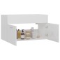 vidaXL Armario para lavabo contrachapada blanco brillo 80x38,5x46 cm vidaXL Armario para lavabo contrachapada blanco brillo 80x38,5x46 cm