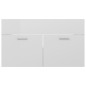 vidaXL Armario para lavabo contrachapada blanco brillo 80x38,5x46 cm vidaXL Armario para lavabo contrachapada blanco brillo 80x38,5x46 cm
