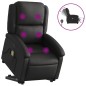 vidaXL Sillón de masaje elevable eléctrico cuero auténtico negro vidaXL Sillón de masaje elevable eléctrico cuero auténtico negro