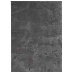 vidaXL Alfombra de pelo corto suave lavable HUARTE antracita 140x200cm