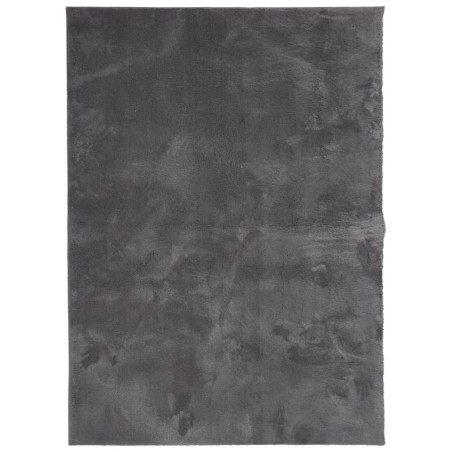 vidaXL Alfombra de pelo corto suave lavable HUARTE antracita 140x200cm