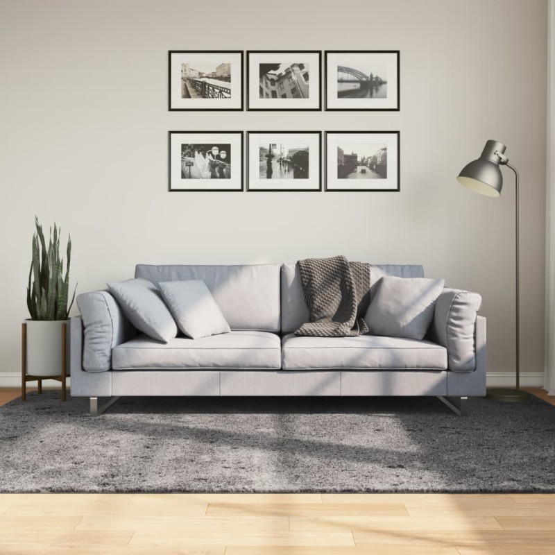 vidaXL Alfombra de pelo corto suave lavable HUARTE antracita 160x230cm