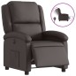 vidaXL Sillón reclinable eléctrico de cuero auténtico marrón oscuro vidaXL Sillón reclinable eléctrico de cuero auténtico marrón oscuro