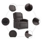vidaXL Sillón reclinable eléctrico de cuero auténtico marrón oscuro vidaXL Sillón reclinable eléctrico de cuero auténtico marrón oscuro