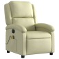 vidaXL Sillón reclinable de masaje eléctrico cuero auténtico crema vidaXL Sillón reclinable de masaje eléctrico cuero auténtico crema