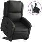 vidaXL Sillón reclinable elevable cuero auténtico negro vidaXL Sillón reclinable elevable cuero auténtico negro