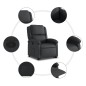 vidaXL Sillón reclinable elevable cuero auténtico negro vidaXL Sillón reclinable elevable cuero auténtico negro